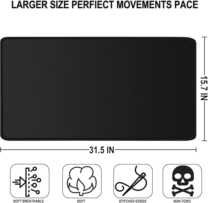 Large Gaming Mouse Pad, 31.5" x15.7" Large Extended Desk Mat - Image 5