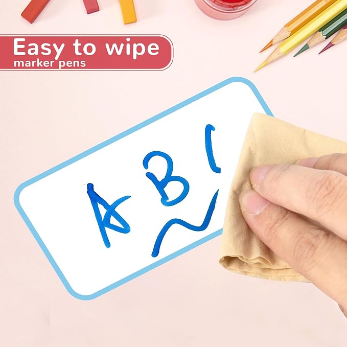 32 Pcs Dry Erase Magnetic Labels Border, 4.2" x 2.1" 8 Colors | Reusable - Image 5