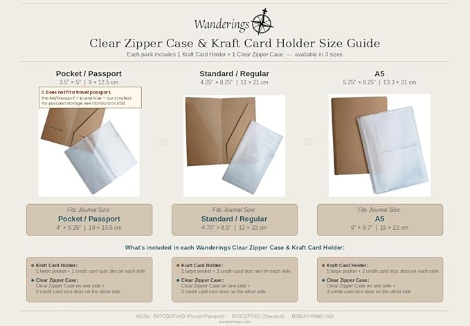 WANDERINGS Clear Zipper Case and Kraft Card Holder - Image 2