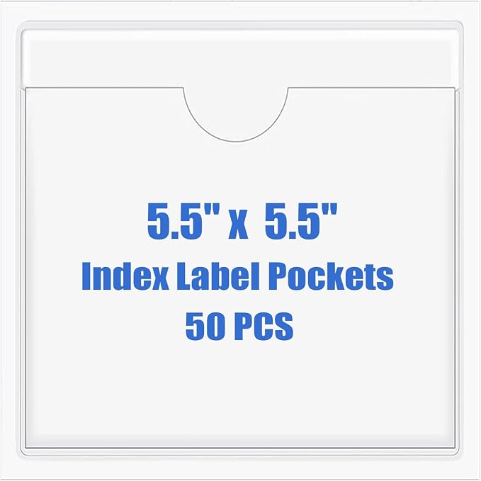 Origin-Joy 50 PCS Self-Adhesive Index Label Pockets by Origin-Joy