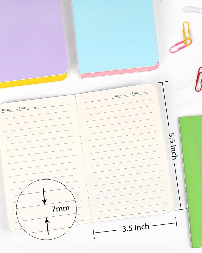 Small Lined Notepads Bulk 36 Pack Mini Pocket Notebooks Journal Set Colorful - Image 3