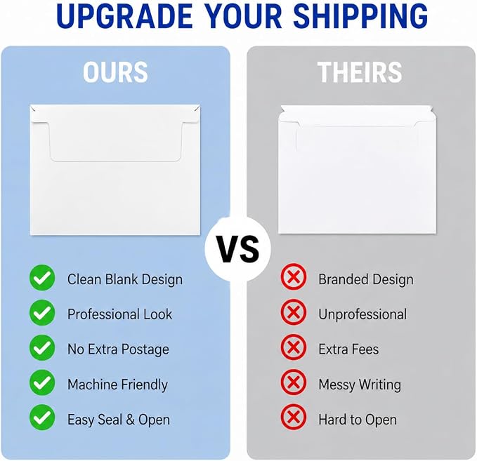 100 Pack Card Shipping Envelopes 7 x 4.35 Inches Trading Card Mailers, Self - Image 6