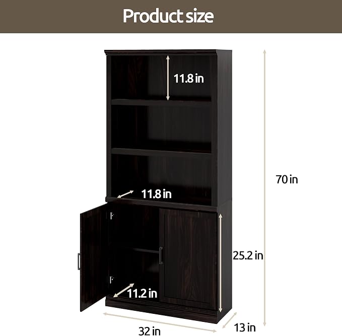 Bevfint 70 Inch Tall Bookcase - Image 2