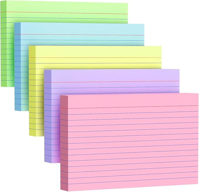 200 Count Index Cards 4x6 Inch, Colored Flash Card, Note Taking by Unknown