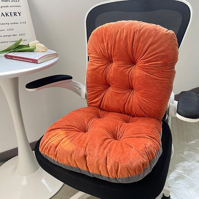 Orange & Red Chair Seat Cushion by Unknown