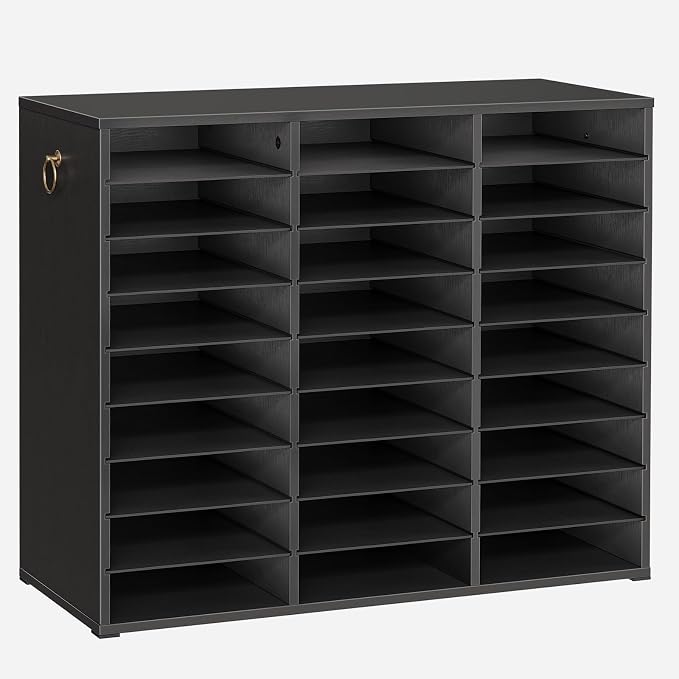 HOOBRO Literature Organizer, 27 Compartments Wooden Mail Organizer, Countertop by HOOBRO