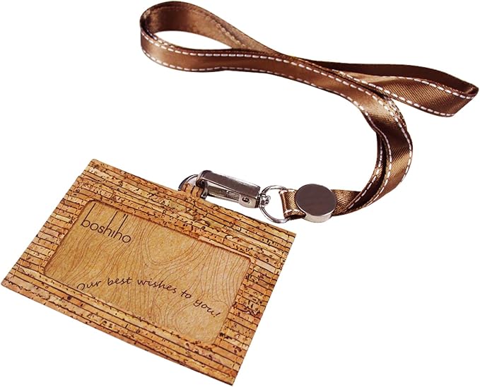 Badge Holder, Boshiho Eco-Friendly Cork ID Name Credit Card Case by boshiho
