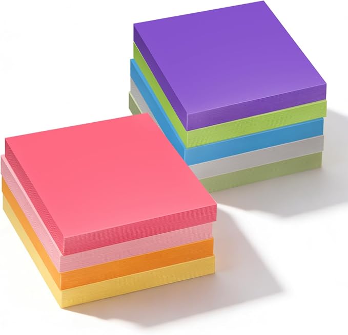 8 Pack of 3x3 Inch Sticky Notes Self-Stick Memo Pads by Xnluothsk
