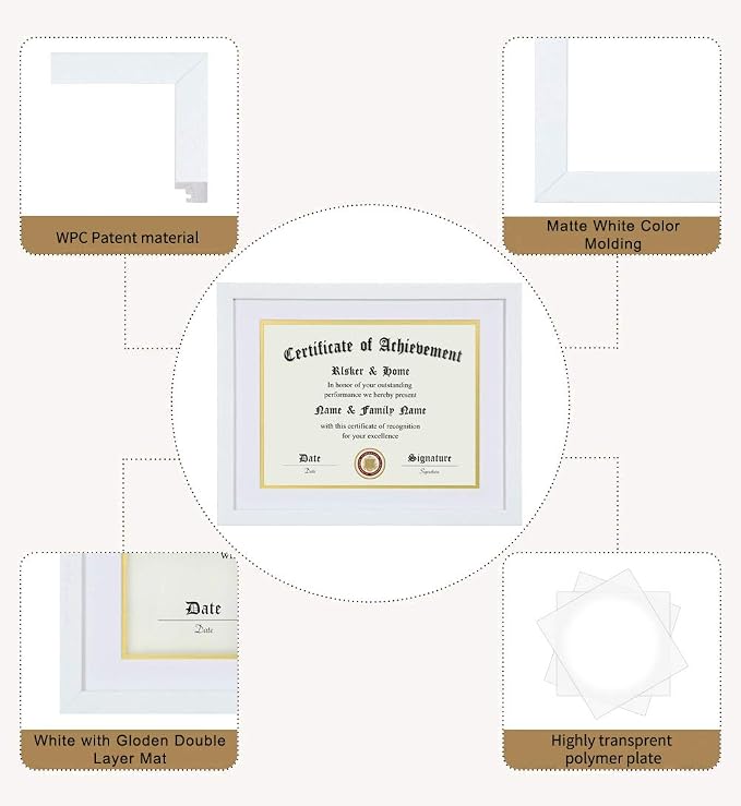 ELSKER&HOME 8.5x11 Certificate Frame White - Image 5