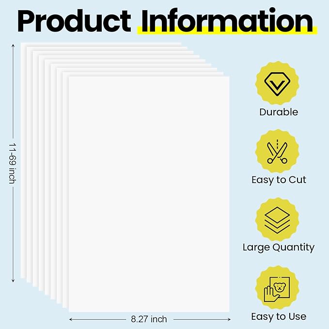 Harloon 500 Sheets Construction Paper Bulk Heavyweight A4 Size Thick Construction Paper Cardstock for DIY Craft Supplies (120 GSM,White)-DeskLoop Office