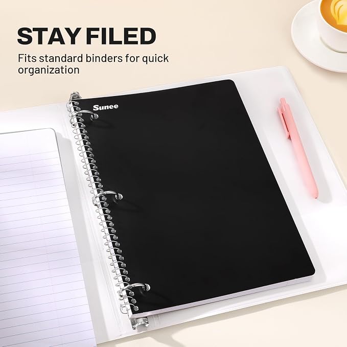 SUNEE Spiral Notebooks, 3 Pack, College Ruled Paper, 70 Sheets per Notebook - Image 4