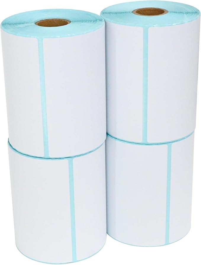 L LIKED 4"x 6" Direct Thermal Labels White Perforated Shipping Labels,250 Labels per Roll,4 Rolls-DeskLoop Office