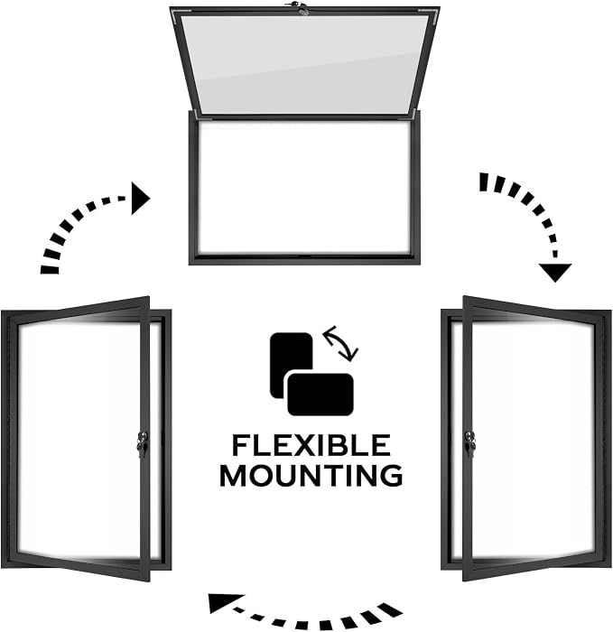 INNOVART Enclosed Bulletin Board 36”x24”, Lockable Dry Erase Noticeboard - Image 3