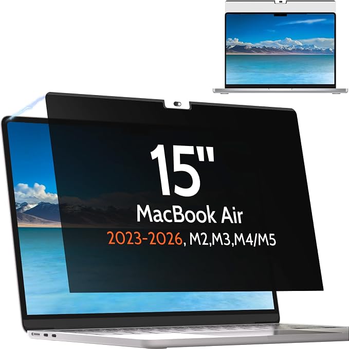 Mamol Privacy Screen for MacBook Air 15 Inch 2023-2026, Magnetic Removable Anti by Mamol