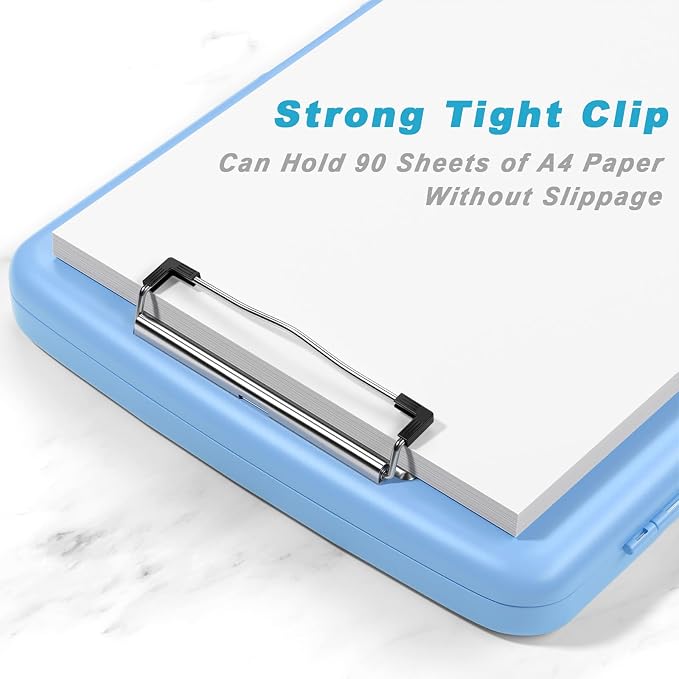 Rimilak Plastic Clipboard with Storage, 8.5 x 11 High Capacity Folio Nursing - Image 3