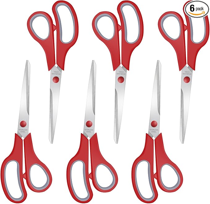 6 Packs Sewing Craft Scissors Bulk, Stainless Steel Shears by Xnluothsk