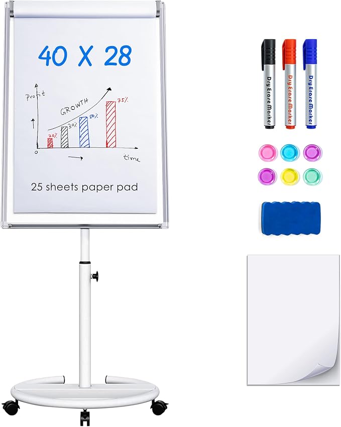 maxtek Mobile Dry Erase Board – 40x28 inches Magnetic Portable Whiteboard Stand by Maxtek