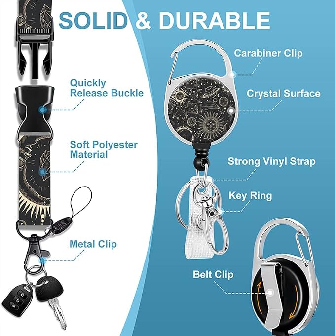 Badge Lanyard, Retractable Badge Holder - Image 2