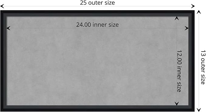 Amanti Art Black Framed Magnetic Board 13x25 Small Vision Board - Image 4