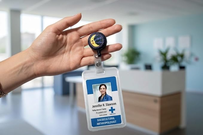 Celestial Moon Nurse Badge Reel, Cute Badge Holder Badge Clip Retractable - Image 8