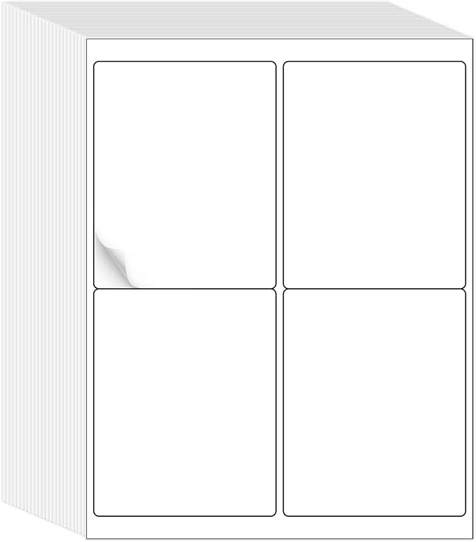 L LIKED 4" x 5" Printable 400 Labels White Matte Shipping Address Labels - Image 2