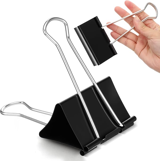 24 Pack 3 Inch Binder Clips Extra Large- Heavy Duty Large Binder Clips Jumbo by AojSup