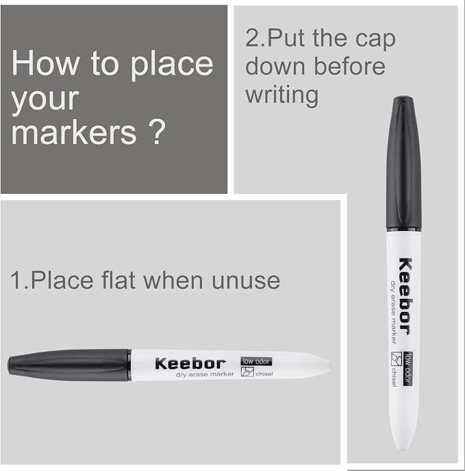Keebor Dry Erase Markers Bulk, Chisel Tip, 72 Pack Low-odor Whiteboard Markers - Image 6