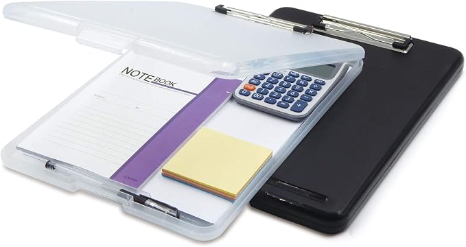 OFFIDIX Clipboard Storage Box Transparent Plastic Paper Clipboard Paper Holder - Image 5