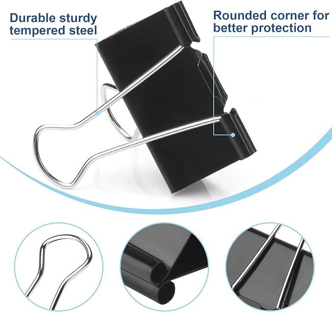 150 PCS Binder Clips Assorted Sizes, Extra Large Medium Small Mini and Micro - Image 3