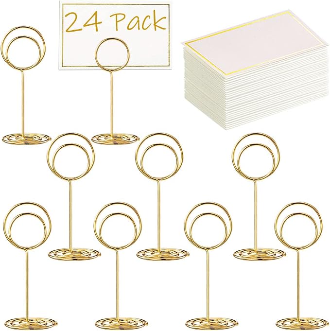 Toncoo 24 Pcs Premium Mini Table Number Holders and 24 Pcs Place Cards by Toncoo