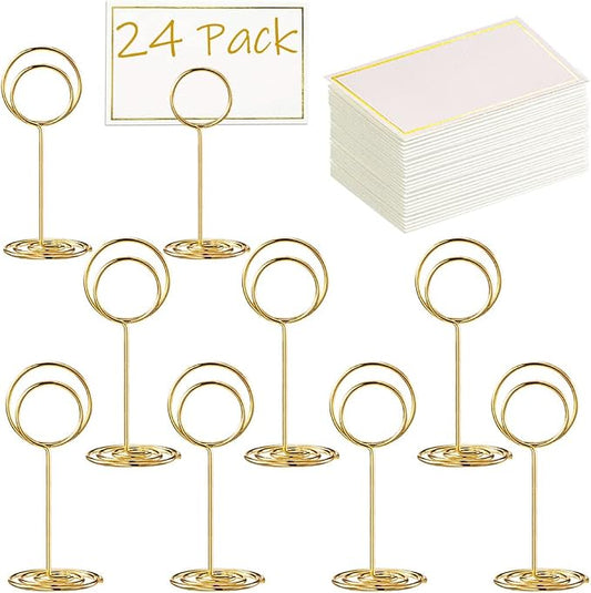 Toncoo 24 Pcs Premium Mini Table Number Holders and 24 Pcs Place Cards by Toncoo
