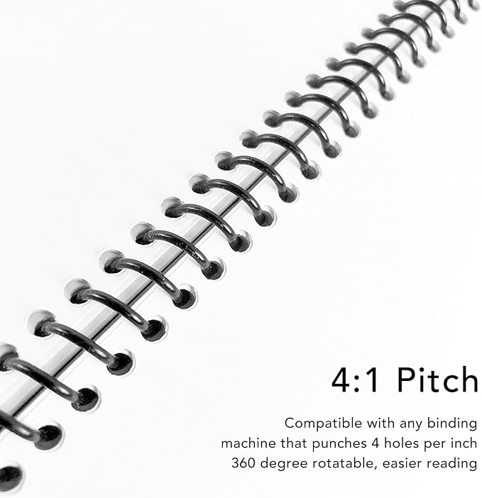 18 Pcs Plastic Spiral Binding Coil, 4:1 Pitch, 38mm Diameter, Reusable, Up to 310 Sheets High Capacity Binding Coil, for A4 Paper, Documents, Business-DeskLoop Office
