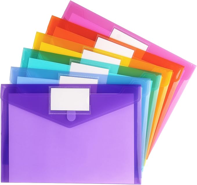 Tamaki 6 Pack Plastic Envelopes, A4 Size | Clear Document Plastic File Folders by Tamaki