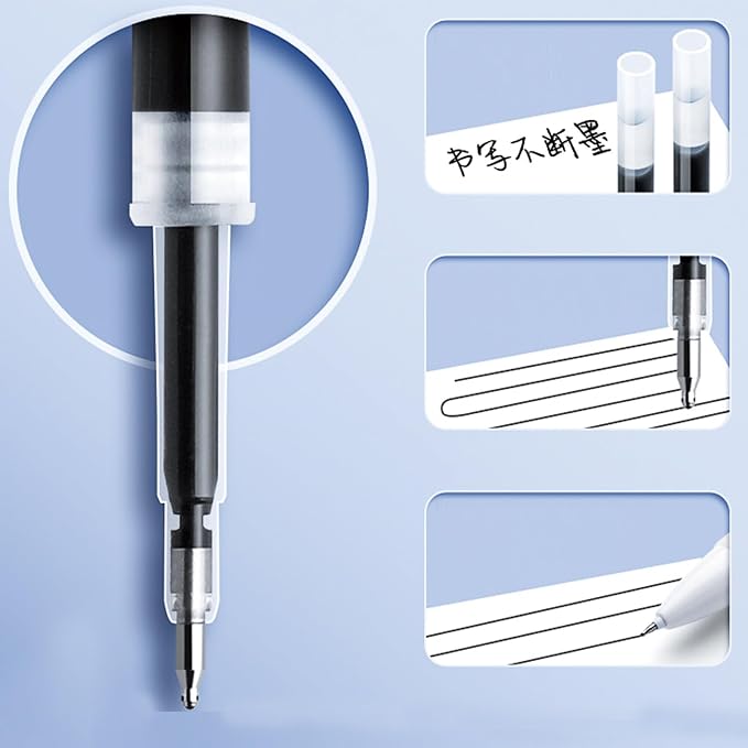 30 Pcs Black Blue Ink Gel Pen Refills 0.5mm Fine Point, Erasable Replacement - Image 4