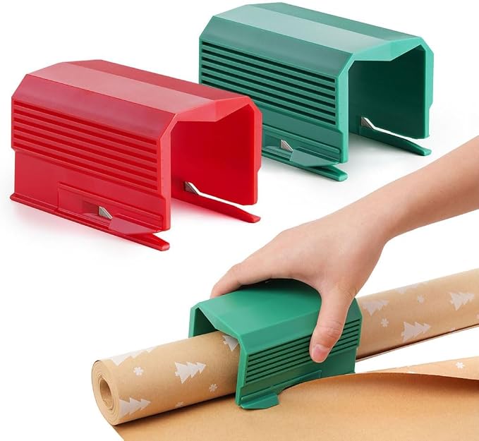 2PC Wrapping Paper Cutter Christmas Paper Roll Cutters Paper Cutter Slider Tool by Unknown