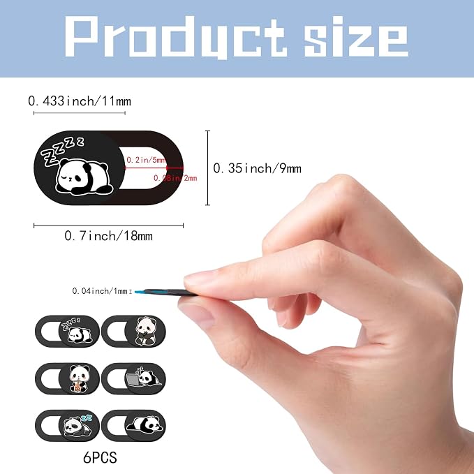 6Pcs Laptop Camera Covers Webcam Camera Cover Panda Pattern Privacy Security - Image 2