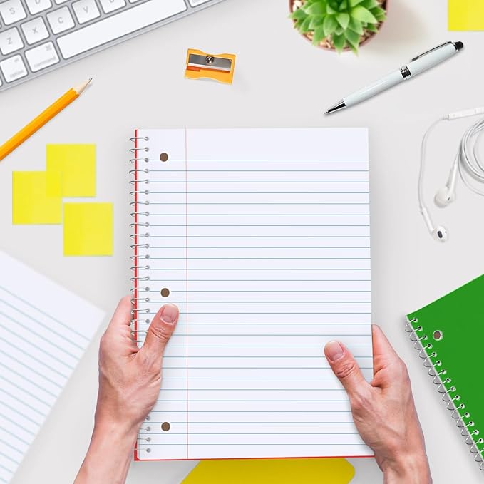 1440 Packs (Pallet) 1 Subject Notebooks, Spiral Notebook Bulk, Wide Ruled, Pallet of Notebooks, 70 Sheets (140 pages), 8 x 10-1/2",Bulk Spiral Notebooks for School & Office, 4-7 Days Transit