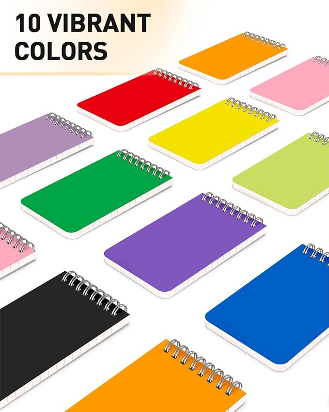 Dynta Mini Spiral Notebooks Bulk 3x5 Inch Memo Pads, 30 Packs Small Notepad Top - Image 3