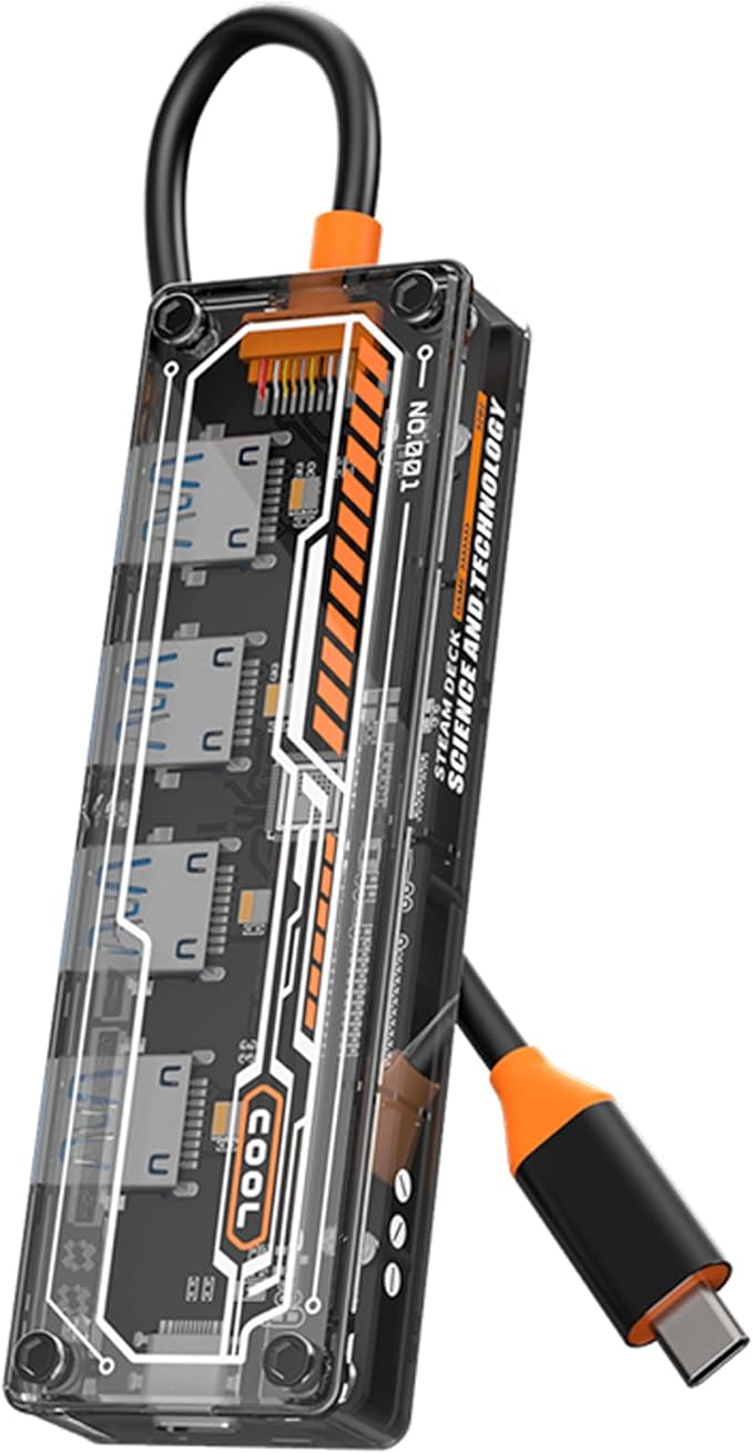 4 Ports Multi-Port USB 3.0 Hub, USB Type C to USB 3.0 4-in-1 Hub Adapter Station with a USB C Power Port for Laptop, Flash Drive, Keyboard, Mouse, Transfer Rate tp to 5Gbps-DeskLoop Office