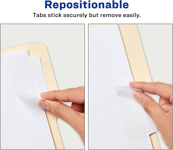 Avery Filing Ultra Tabs, 2-Side Writable, 24 Repositionable File Tabs - Image 3
