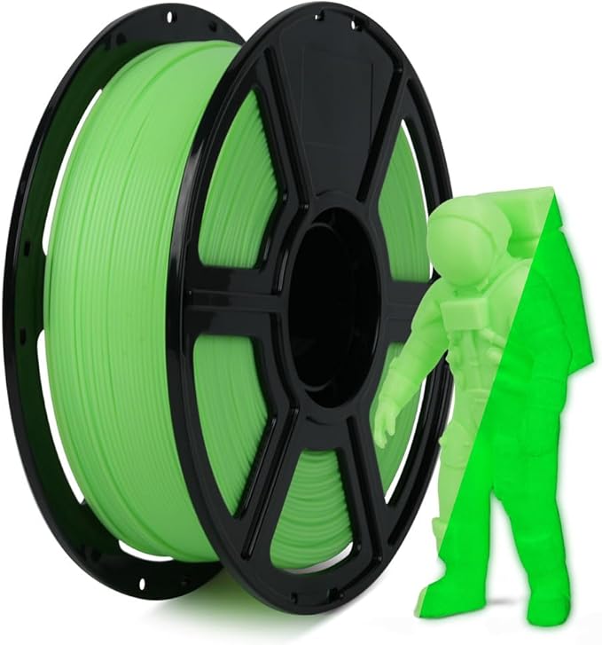 FLASHFORGE Glow in The Dark Rapid PLA Filament 1.75mm, High Flow Speedy 3D Printer Filament Luminous Green, Max 500mm/s High-Speed Printing, High Brightness and Long-Lasting Glowing Effect-DeskLoop Office