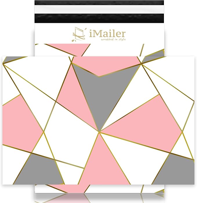 100 Count - 14 x 19 inch Poly Mailer Shipping Bags Envelope Triangle Print Mailing Package for Clothing-Self Seal…-DeskLoop Office