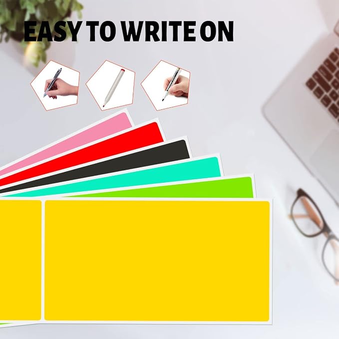 PARLAIM Large 3 X 5 Inch Aqua Color Coding Square Labels, Permanent Rectangular - Image 2