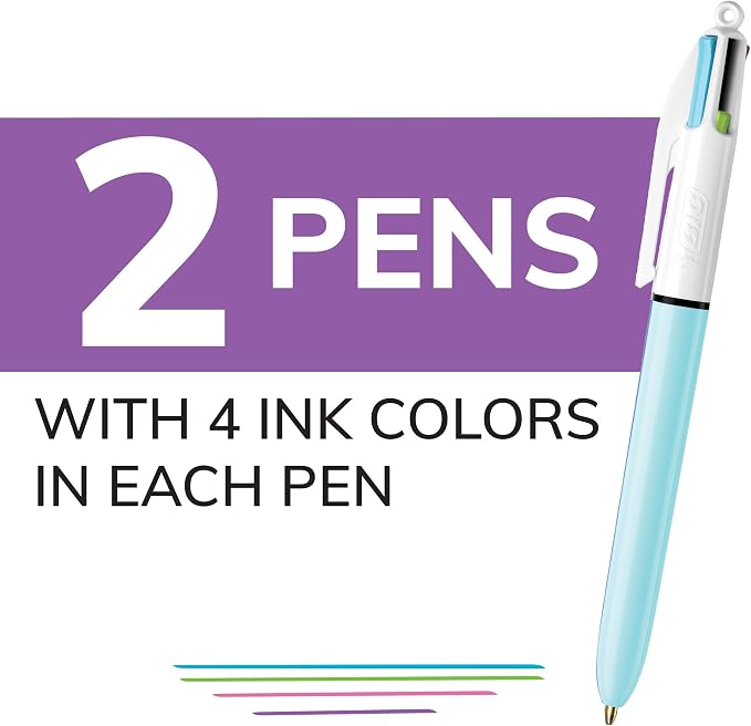 BIC 4 Color Fashion Retractable Ballpoint Pen - Image 3