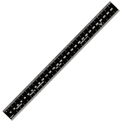 PEC Tools 300mm Stainless Steel Ruler, High Contrast, 0.035" Thick X 1" Wide by PECTools