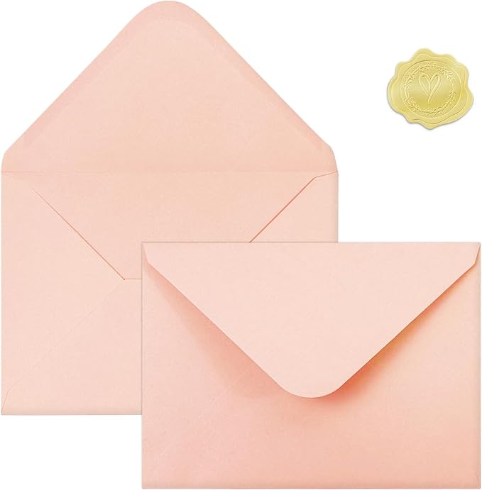 50 PCS Pink Colorful A7 Envelopes by YINUOYOUJIA