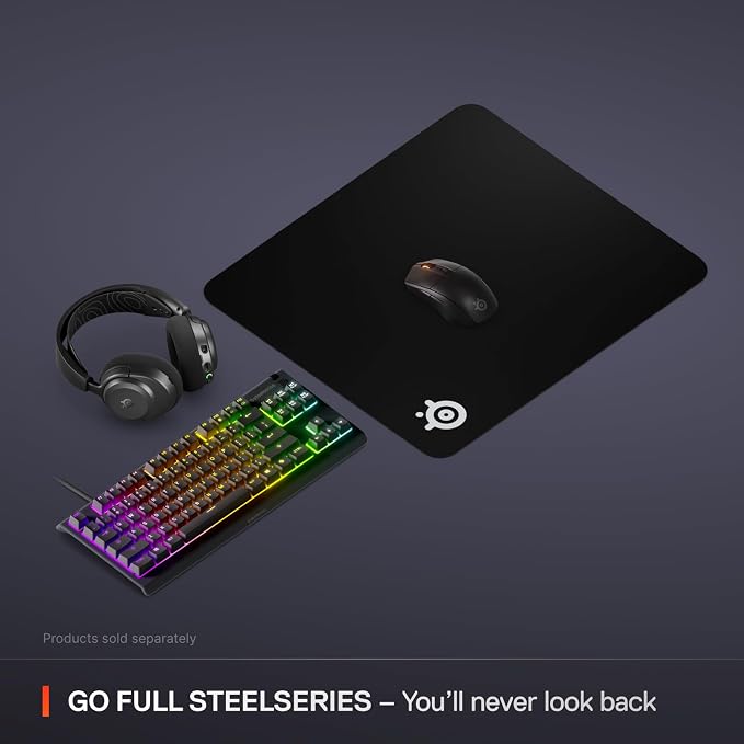 SteelSeries QcK Large Gaming Mousepad — Black — Non-Slip Silicone Rubber Base — - Image 7