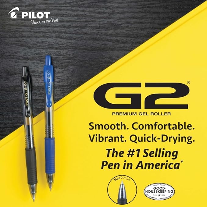 PILOT, G2 Premium Gel Roller Pens, G2 Rainbow Colors Pack, 8 Pack Pouch, Fine Point 0.7 mm, Assorted-DeskLoop Office