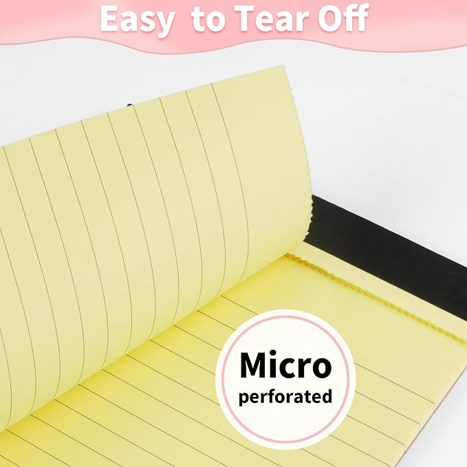 Legal Pads 5" X 8", 6 Pack Colored Note Pads, College Ruled Yellow Lined Paper - Image 5