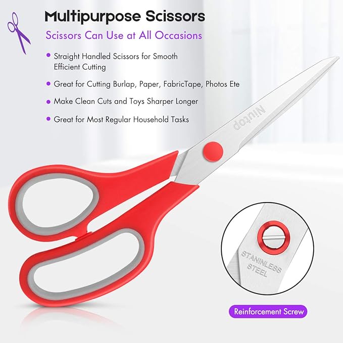 Scissors Bulk Set of 50-Pack, Niutop 8" Multipurpose Sharp Sewing Craft Fabric - Image 6